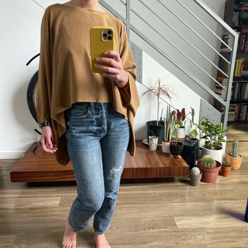 Maximalist silk oversized blouse